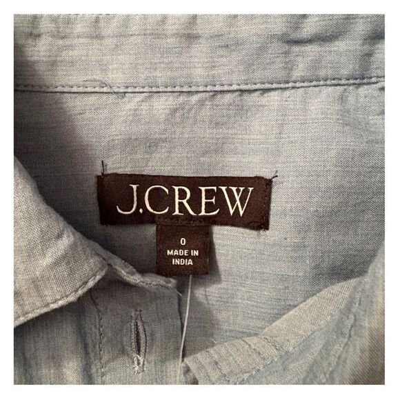 J.Crew Denim Button-Up Blouse- 0 - Picture 3 of 8